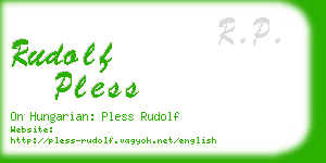 rudolf pless business card